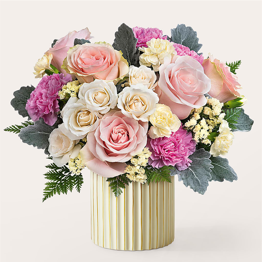 Blissful Moments Bouquet with Ivory Vase – MCKNIGHT'S FLOWERSHOPPE INC., Peterborough ON