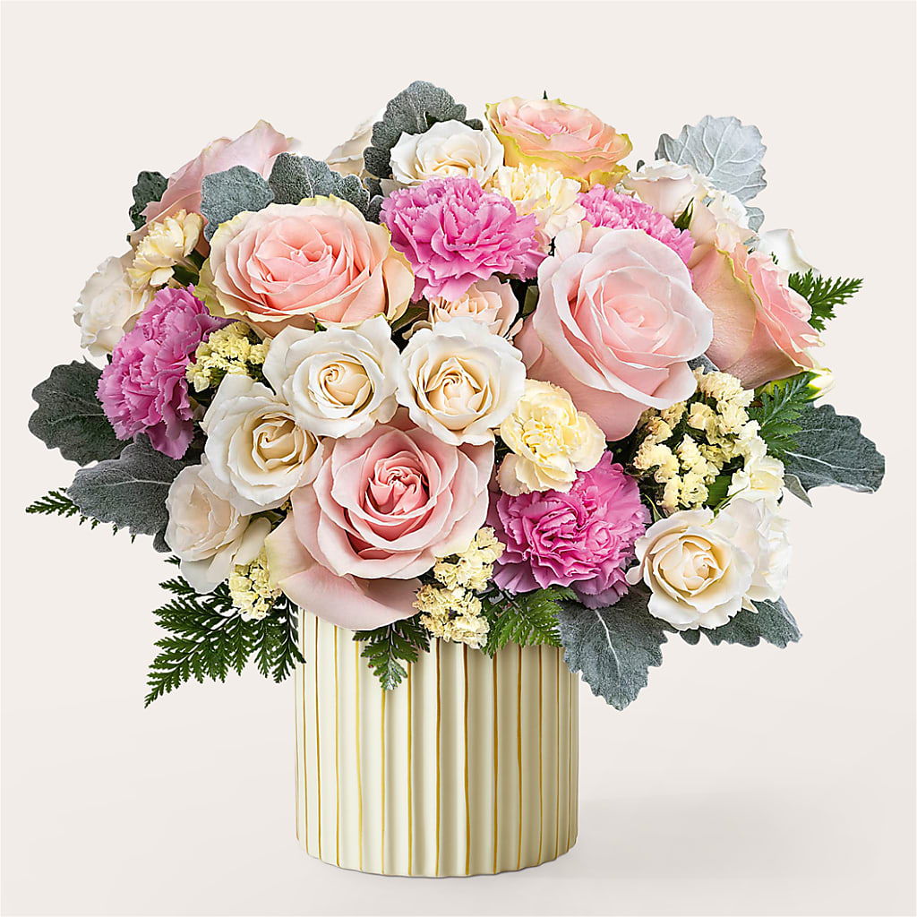 Blissful Moments Bouquet with Ivory Vase – MCKNIGHT'S FLOWERSHOPPE INC., Peterborough ON