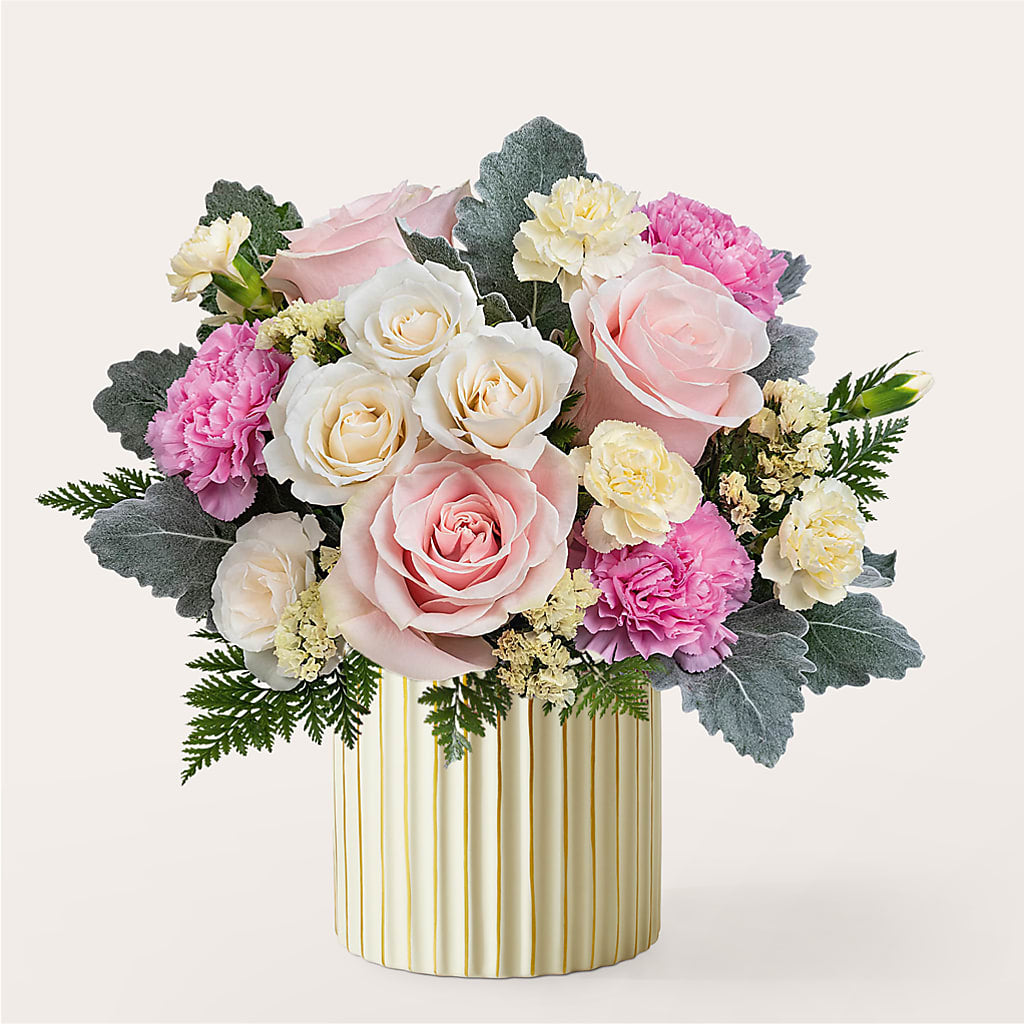 Blissful Moments Bouquet with Ivory Vase – MCKNIGHT'S FLOWERSHOPPE INC., Peterborough ON
