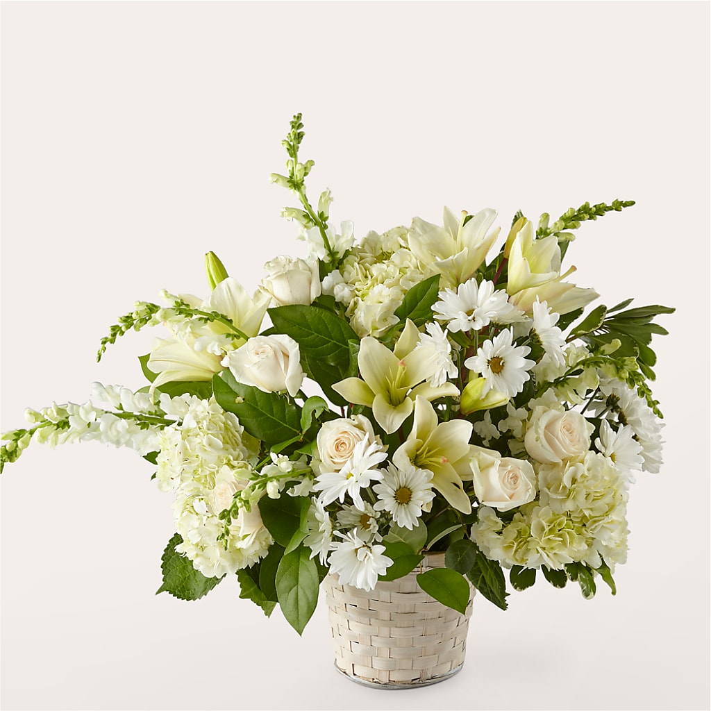 Ivory Elegance Floral Basket – MCKNIGHT'S FLOWERSHOPPE INC., Peterborough ON
