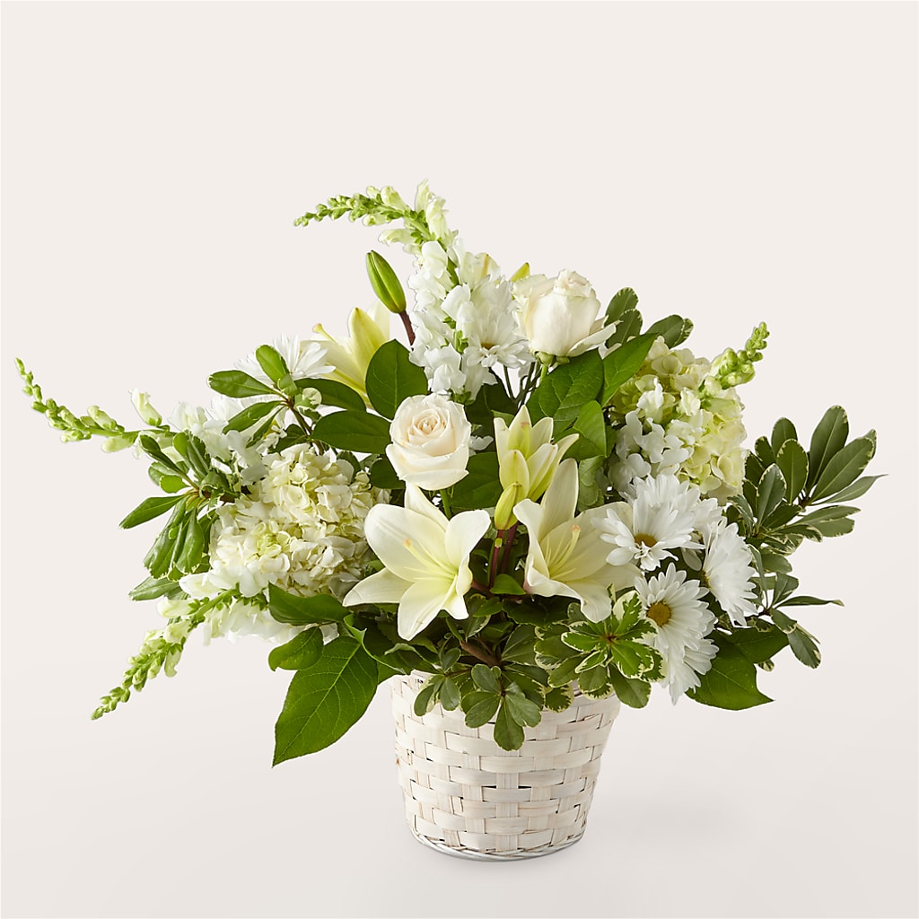 Ivory Elegance Floral Basket – MCKNIGHT'S FLOWERSHOPPE INC., Peterborough ON