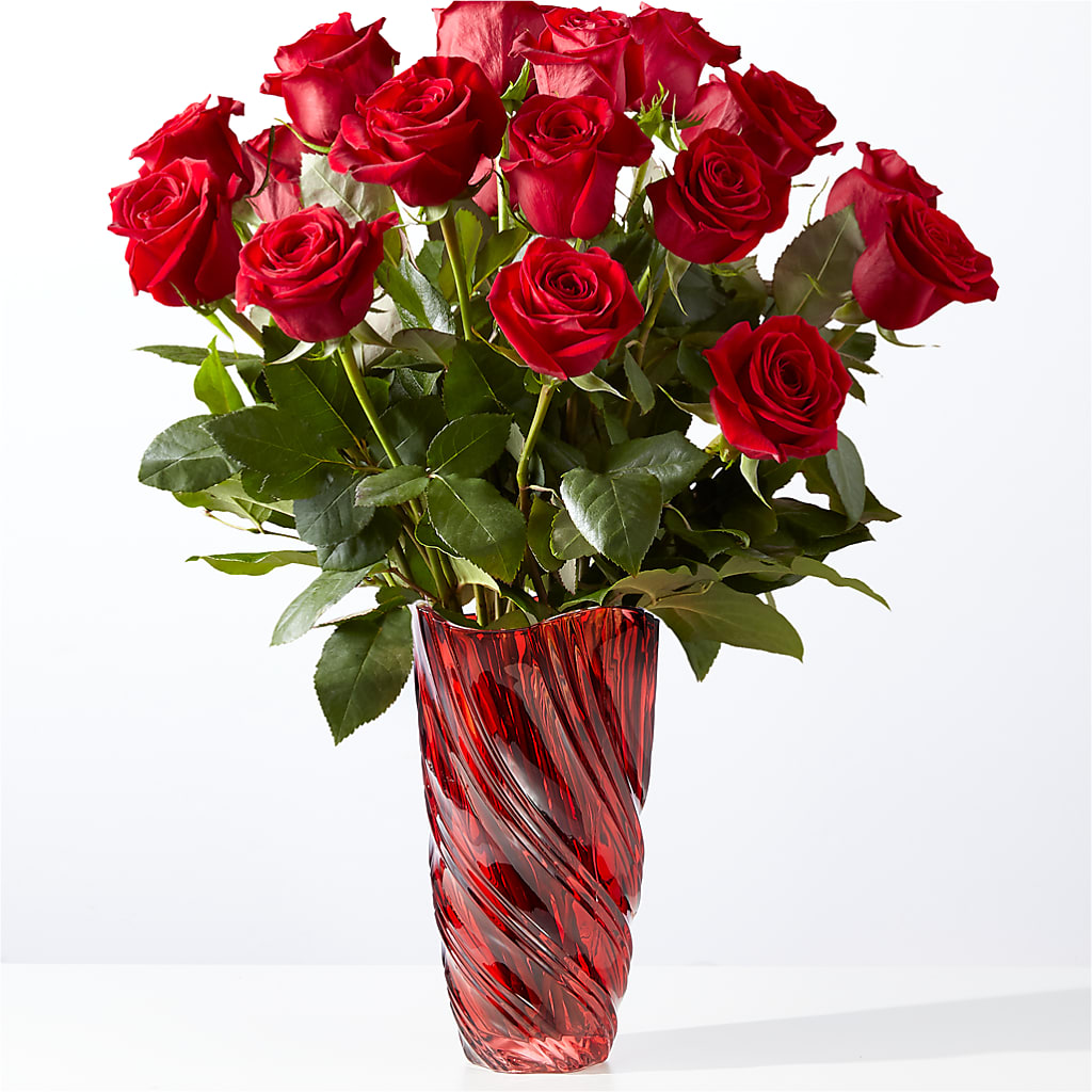 Classic Love Red Rose Bouquet with Luxe Swirl Vase – MCKNIGHT'S FLOWERSHOPPE INC., Peterborough ON