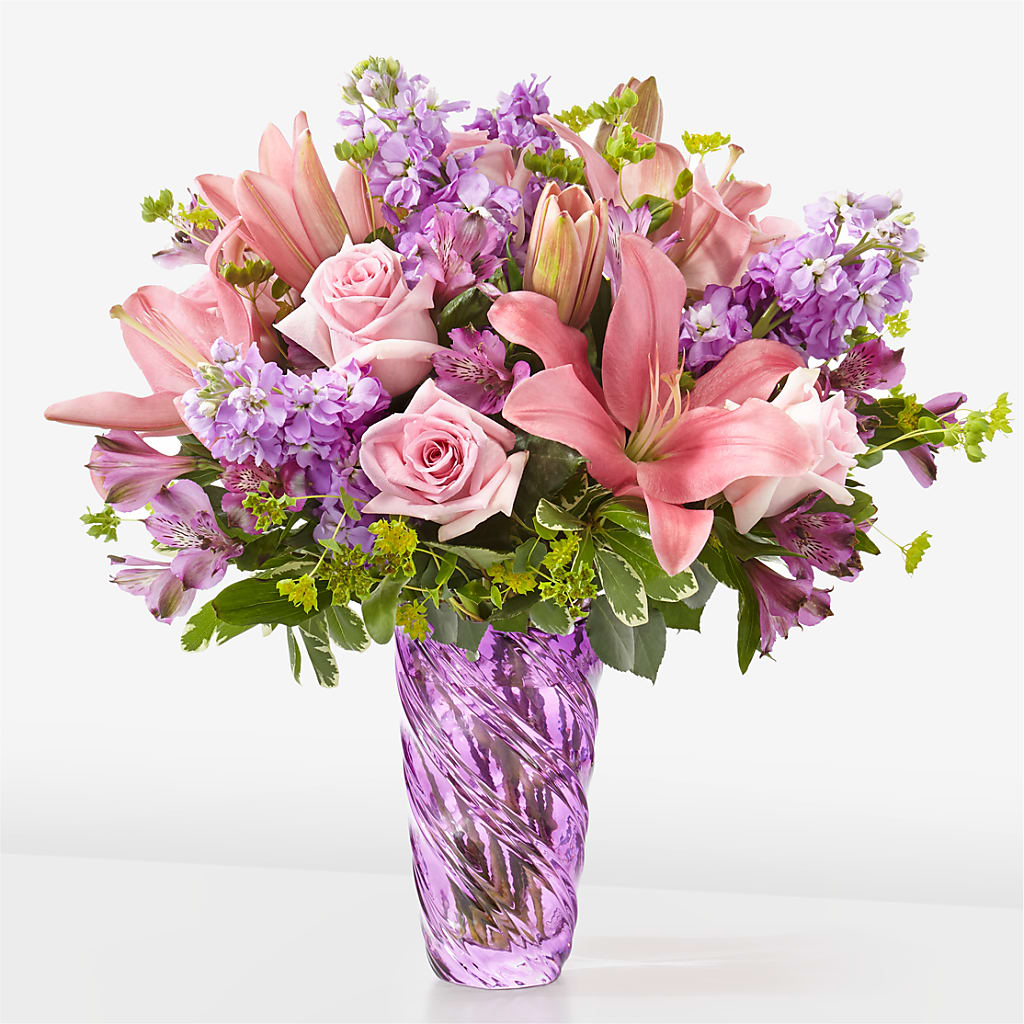 Precious Petals Bouquet with Luxe Swirl Vase – MCKNIGHT'S FLOWERSHOPPE INC., Peterborough ON