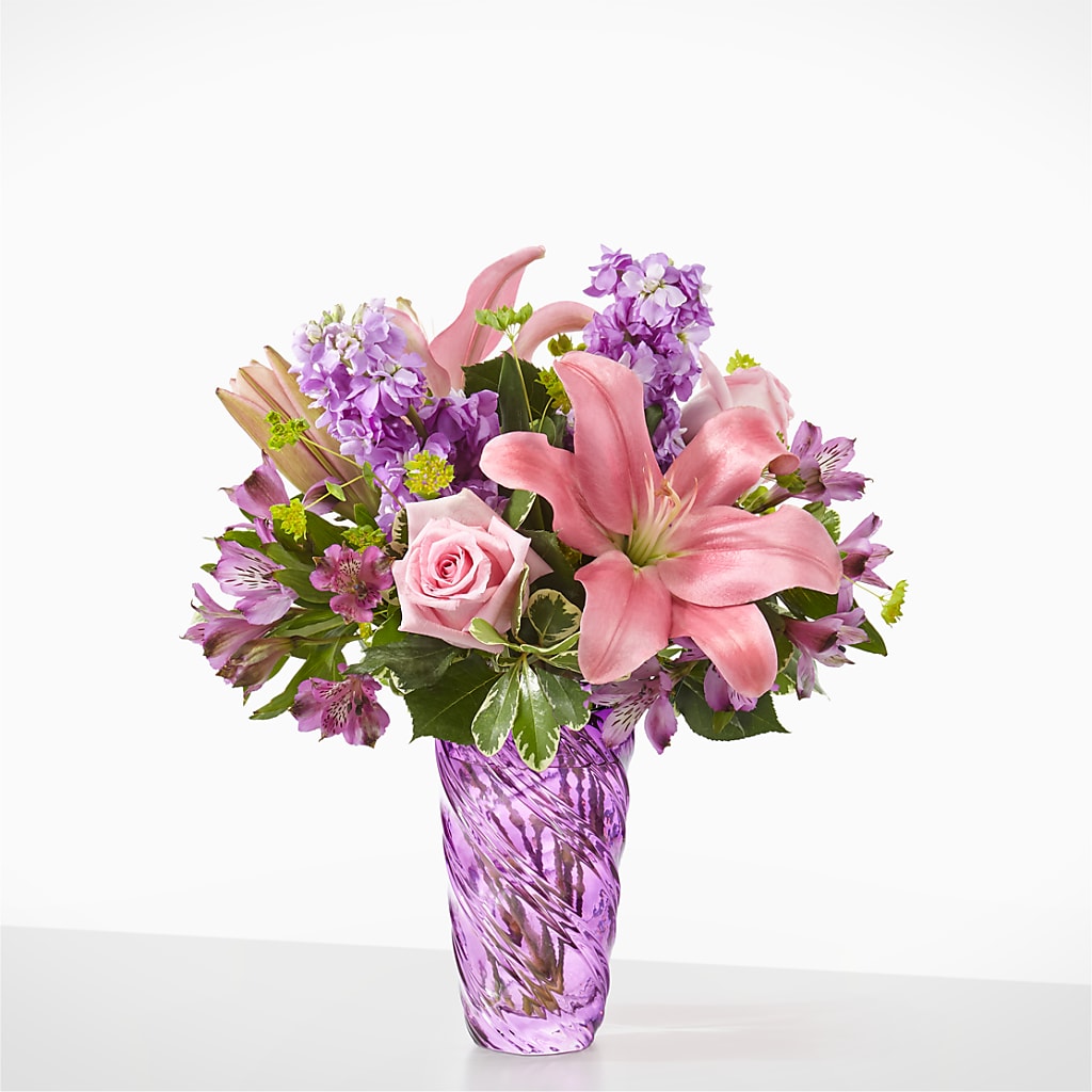 Precious Petals Bouquet with Luxe Swirl Vase – MCKNIGHT'S FLOWERSHOPPE INC., Peterborough ON