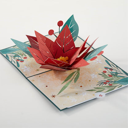Happiest Holidays Poinsettia and Lovepop Card – MCKNIGHT'S FLOWERSHOPPE INC., Peterborough ON