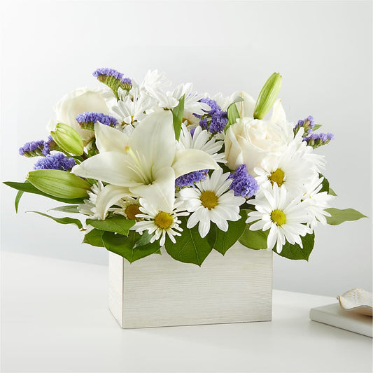 Beyond Blue Box Bouquet – MCKNIGHT'S FLOWERSHOPPE INC., Peterborough ON