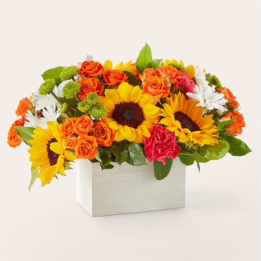 Sun-drenched Blooms Box Bouquet – MCKNIGHT'S FLOWERSHOPPE INC., Peterborough ON