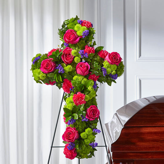 Tribute Rose Floral Cross – MCKNIGHT'S FLOWERSHOPPE INC., Peterborough ON