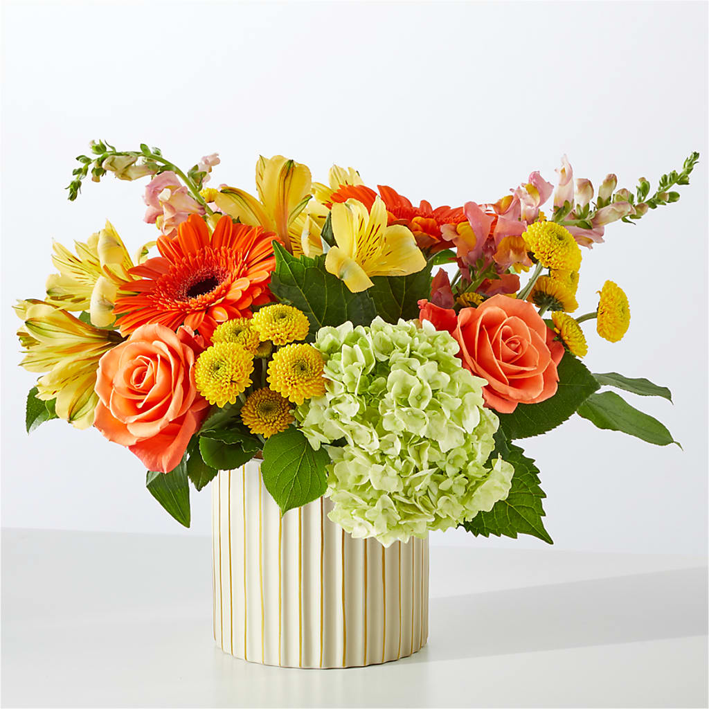 Autumn Sunshine Bouquet with Ivory Vase – MCKNIGHT'S FLOWERSHOPPE INC., Peterborough ON