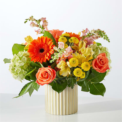 Autumn Sunshine Bouquet with Ivory Vase – MCKNIGHT'S FLOWERSHOPPE INC., Peterborough ON