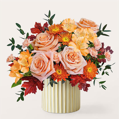 Spiced Latte Bouquet with Ivory Vase – MCKNIGHT'S FLOWERSHOPPE INC., Peterborough ON