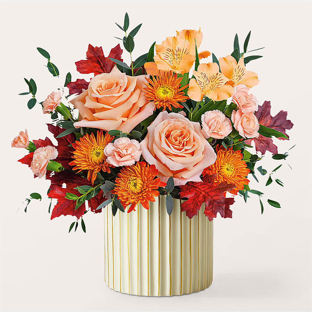 Spiced Latte Bouquet with Ivory Vase – MCKNIGHT'S FLOWERSHOPPE INC., Peterborough ON