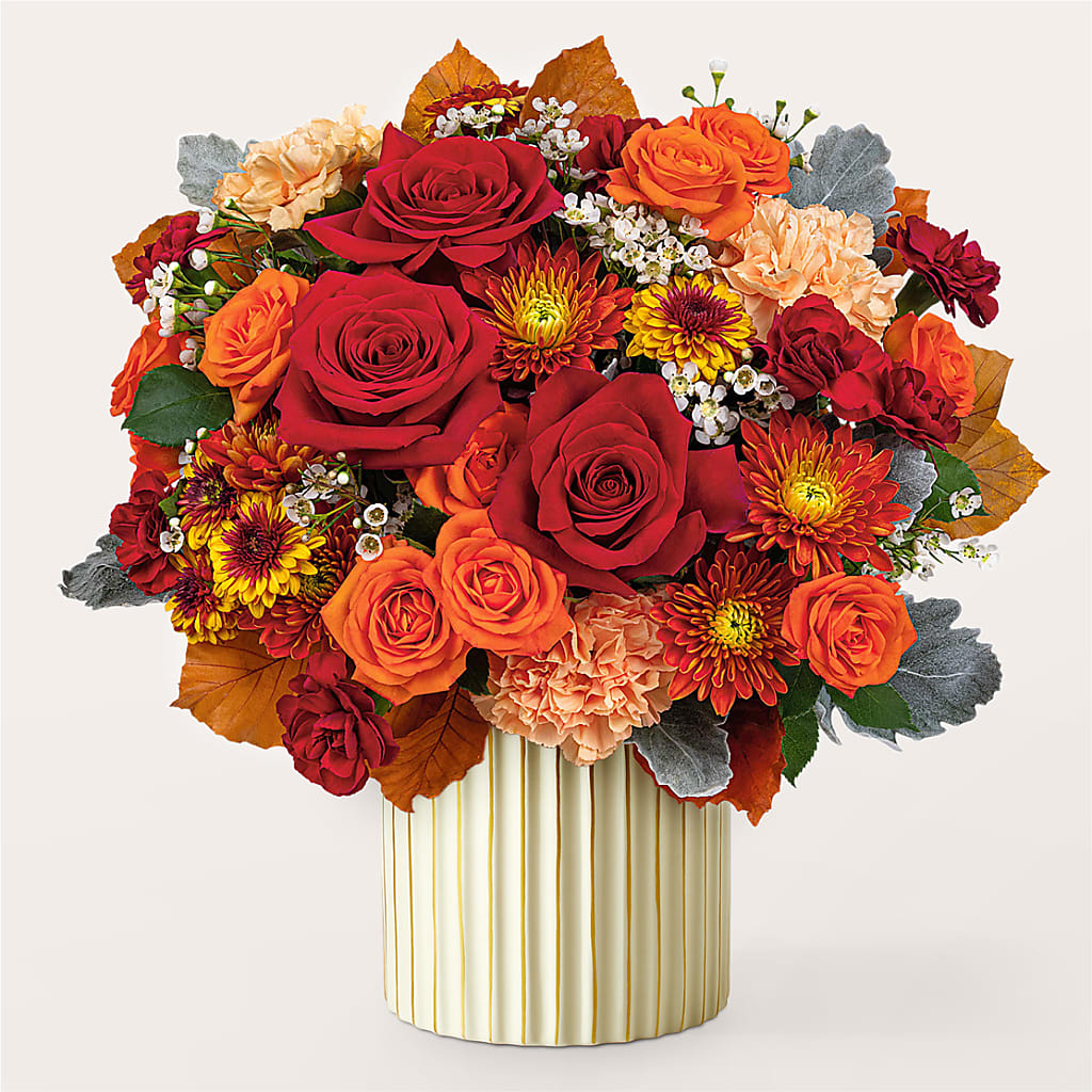 Merlot Bouquet with Ivory Vase – MCKNIGHT'S FLOWERSHOPPE INC., Peterborough ON