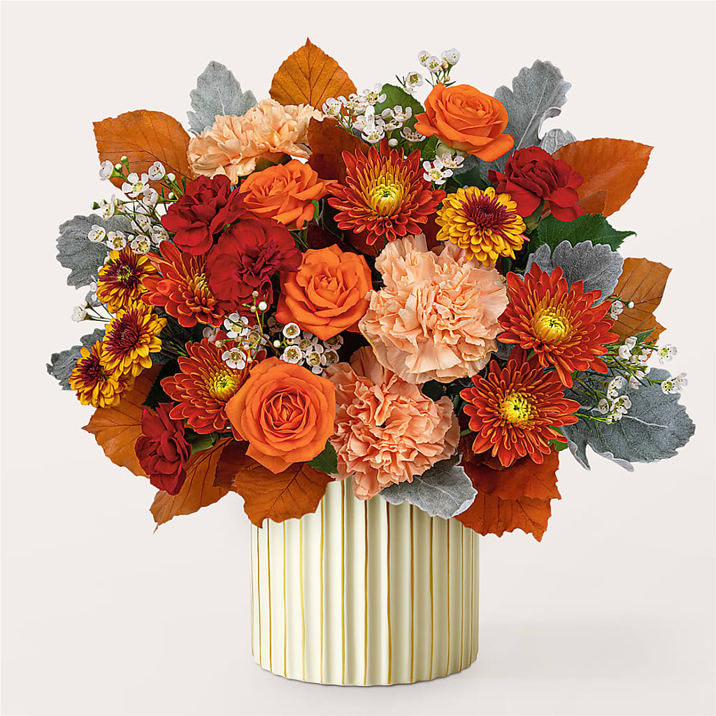Merlot Bouquet with Ivory Vase – MCKNIGHT'S FLOWERSHOPPE INC., Peterborough ON